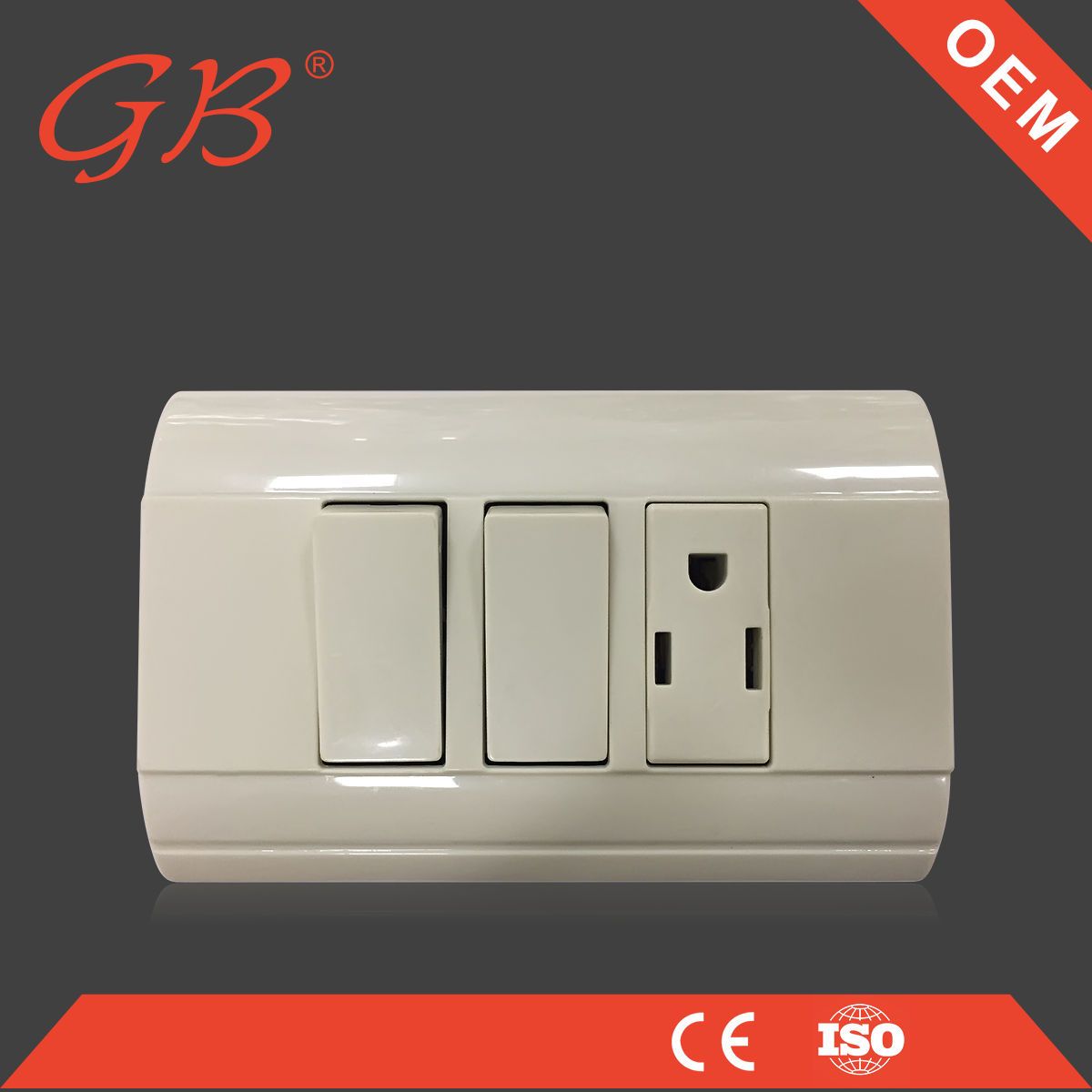 Electric American Type Two Gang Electrical Wall Switch Socket
