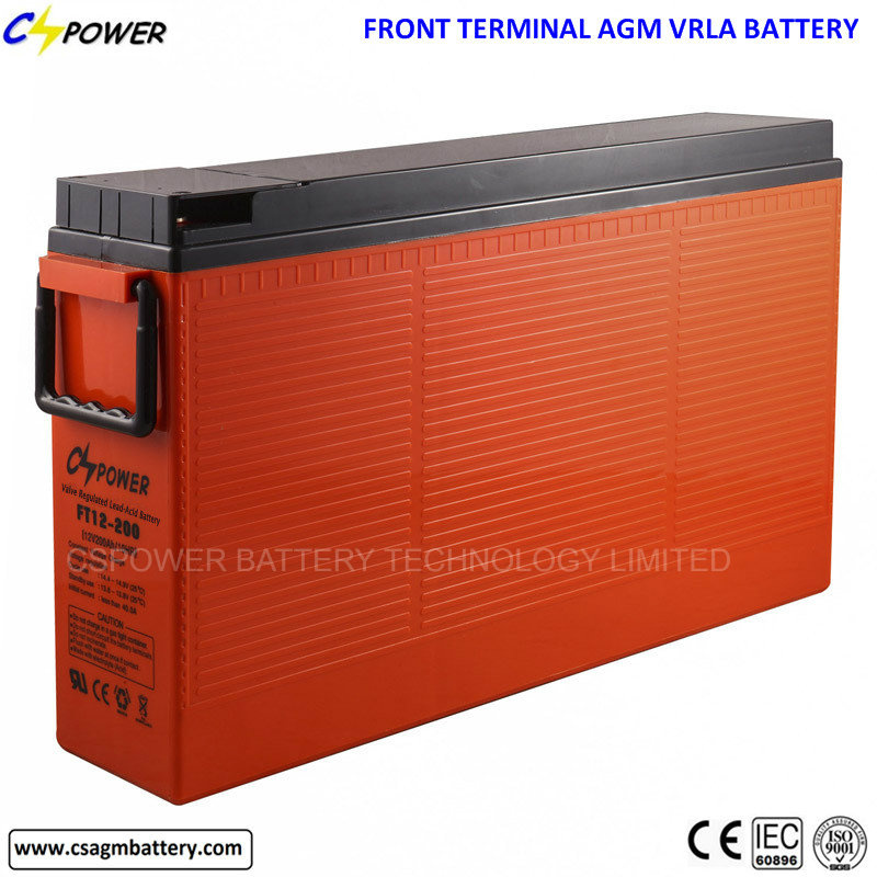 FT12-200ah Deep Cycle Front Terminal AGM Battery for Telecom