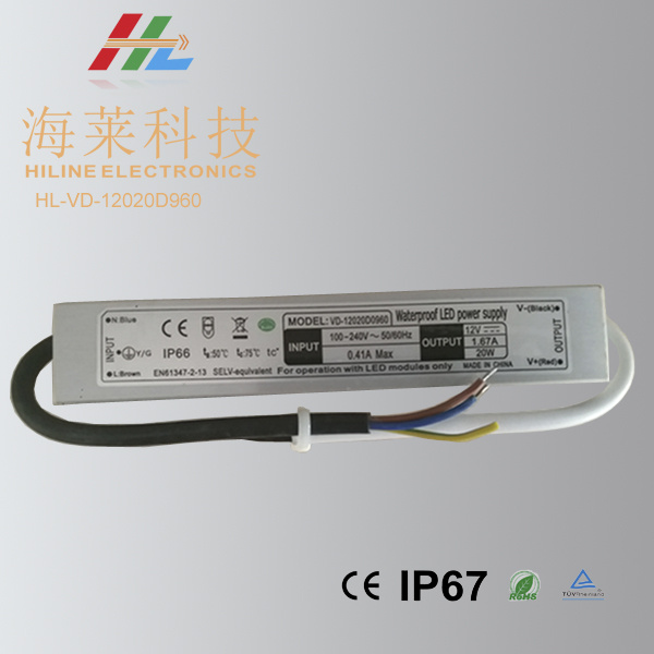 LED Waterproof Power Supply 12/24V 20W Mini Size