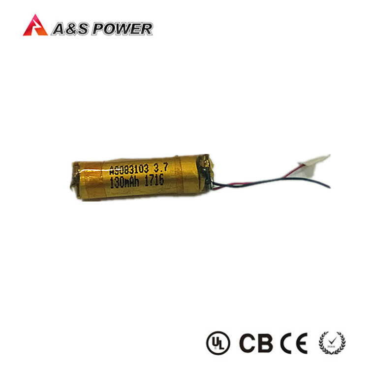 Rechargeable Lithium Cylindrical Li-Polumer Battery Power 3.7V 120mAh 130mAh