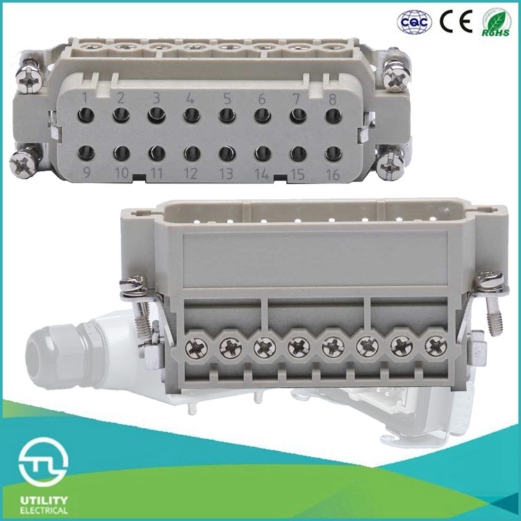 16p Compact Size Heavy-Duty Connector Insert 250V/16A
