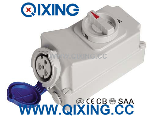 Best Selling 32A 3p Blue IEC Interlock Socket with Switch