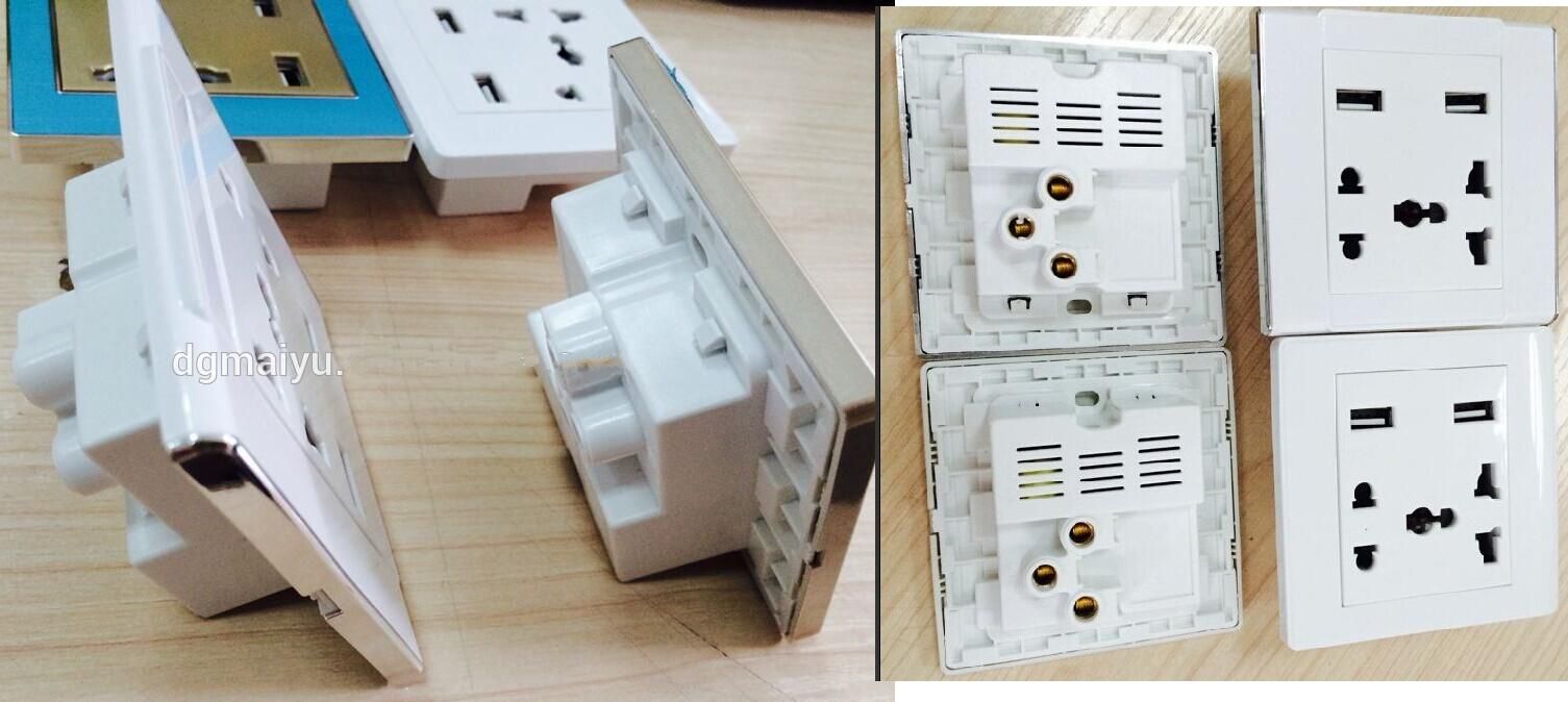 UK Style Dual USB Port Electric Wall Charger Station/Socket/Adapter/Power/Outlet/Panel