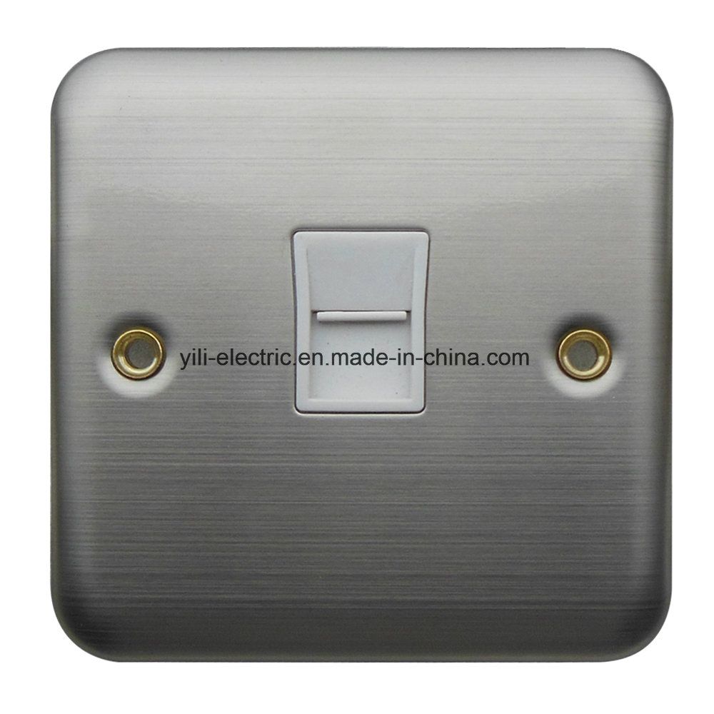 English-Style Stainless Steel Tel Telephone Wall Socket
