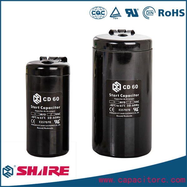 300VAC CD60 Aluminum Electrolytic Motor Start Capacitor