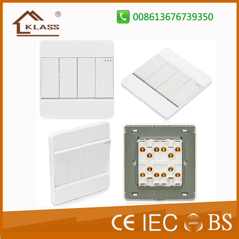 Bangladesh Electric Wall Switch Four Gangs Wholesale Flat Type