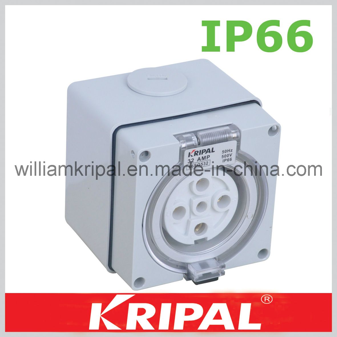 IP66 5 Pin 32A Waterproof Socket