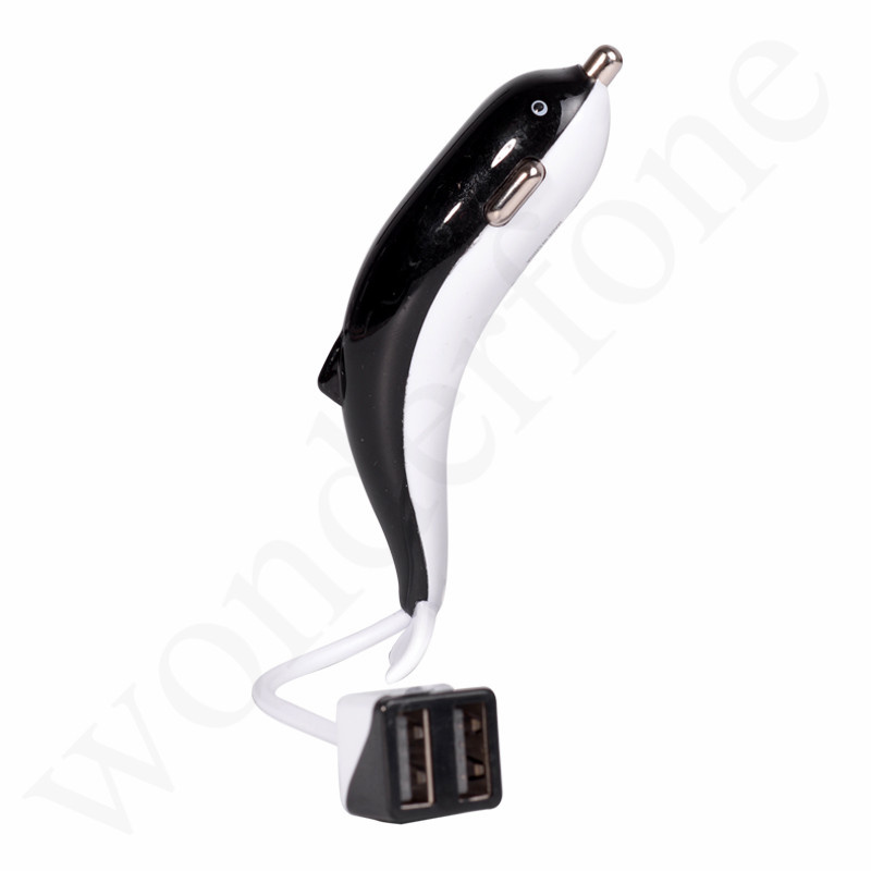 Wholesale Dolphin Design Car Charger with 2 USB Port