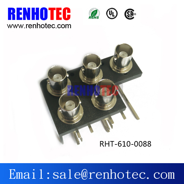 Five Port Right Angle Female Connector BNC for DVR