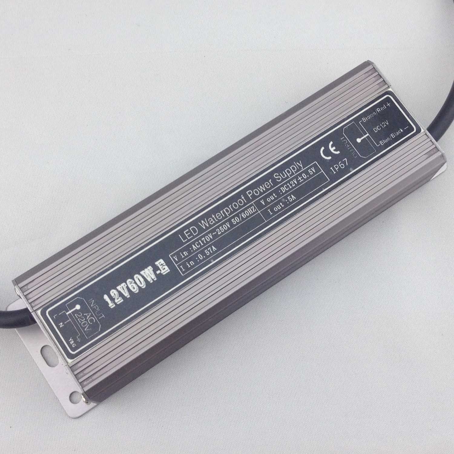 60W 5A 12V Switching Power Supply for LED Strips/Module Light