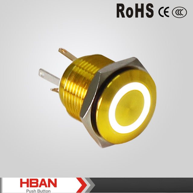 Customized Body Color Yellow Alluminum 16mm LED Ring Light Switch