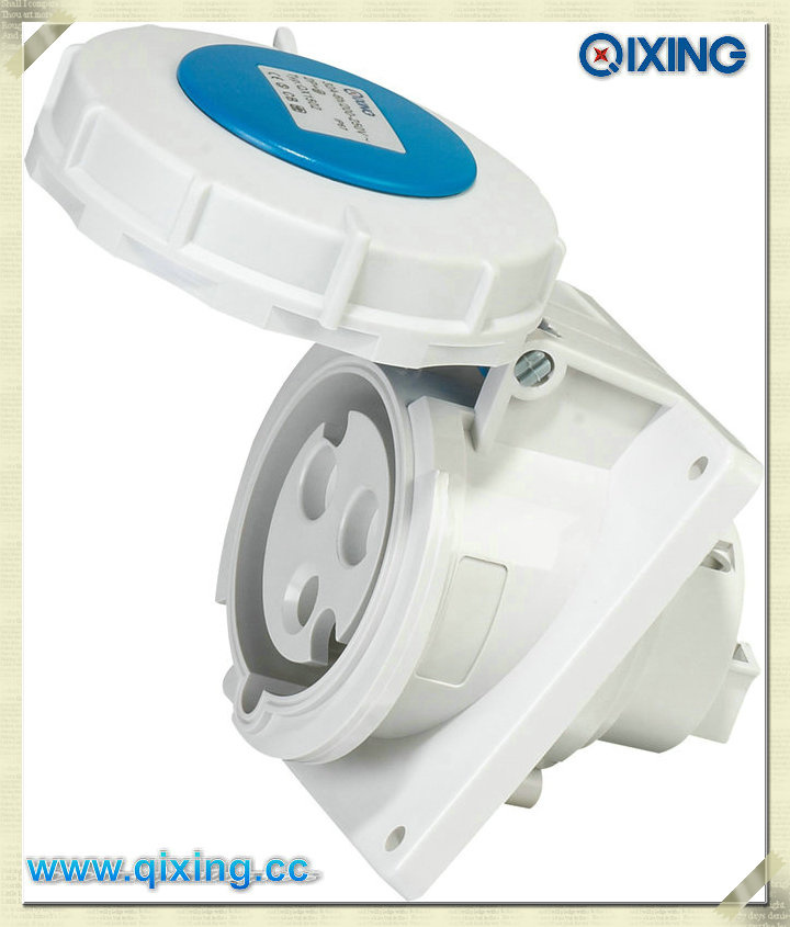 Cee 32A 230V Blue Panel Mounted Socket Angle Type