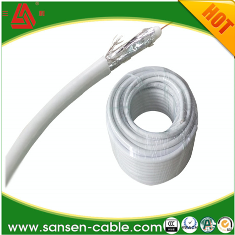 18AWG Coaxial Cable Quad Shielded Black Spool RG6