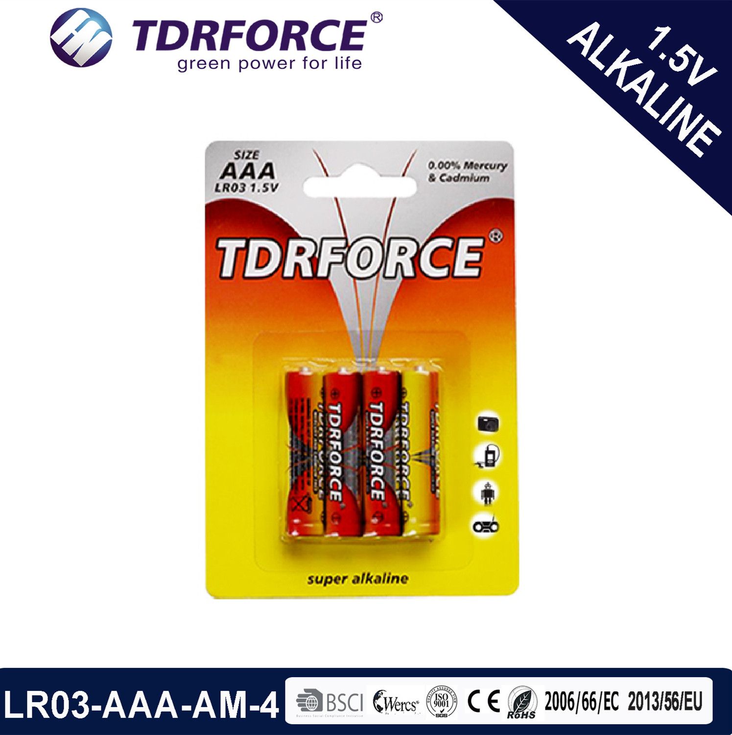 1.5V Alkaline Dry Battery (LR03-AAA-AM4 Size) for Remote Control