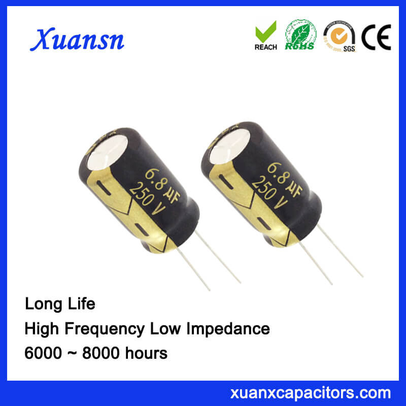 High Quality 6.8UF 250V Capacitor Electrolytic 8000hours Long Life