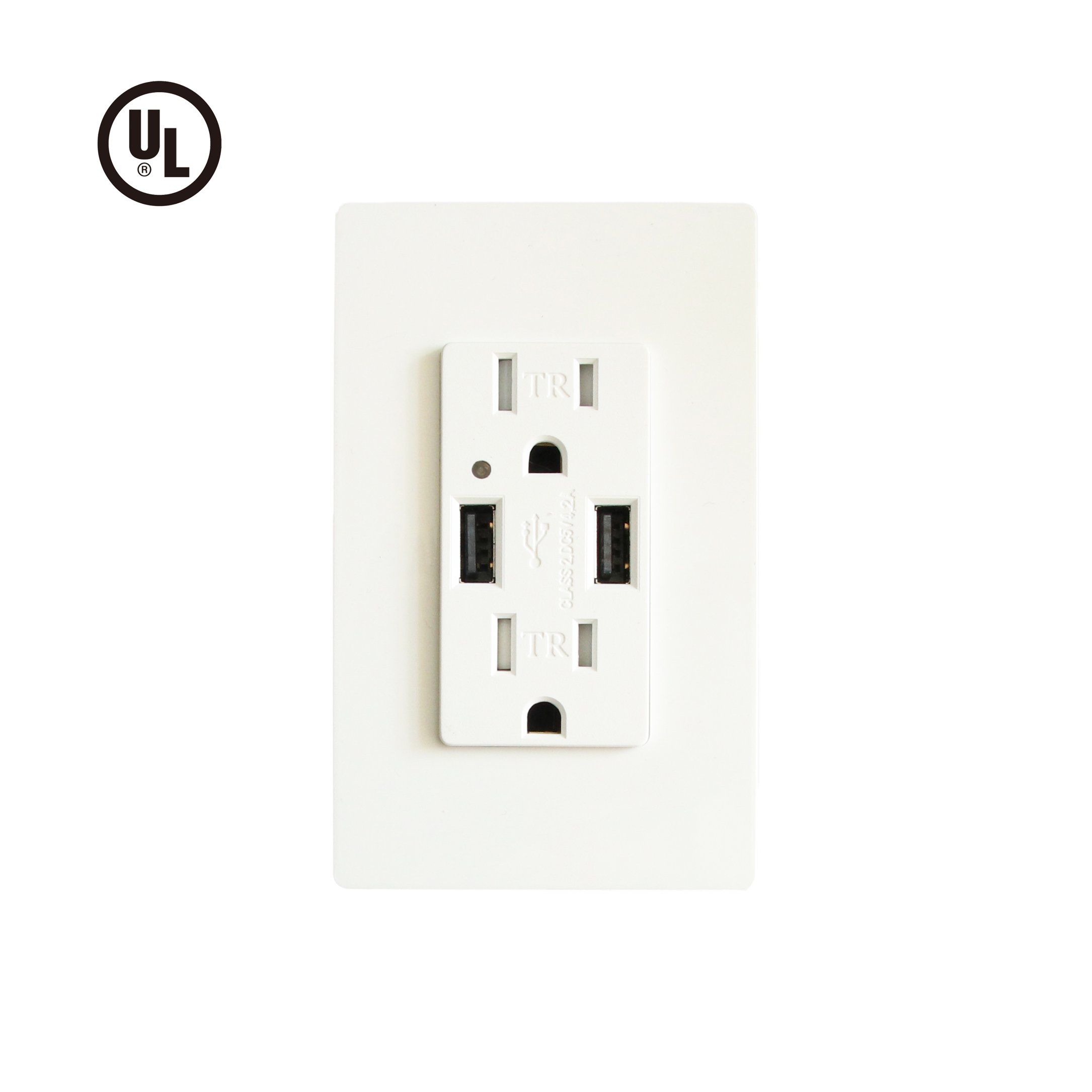 4.2A 5V USB Socket Us Duplex Receptacle with USB Charger Port UL Listed