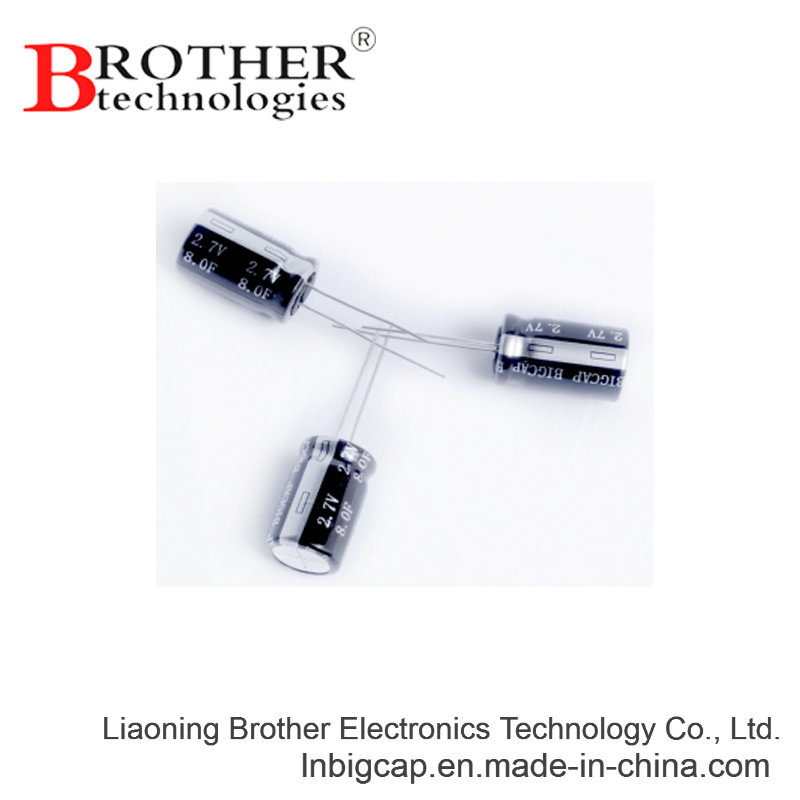 Radial Type 2.7V 2.0f Supercapacitor with High Temperature 85c