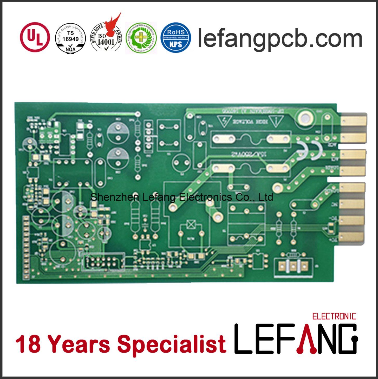 1.6mm Green Solder Printed Circuit Board PCB for Communication