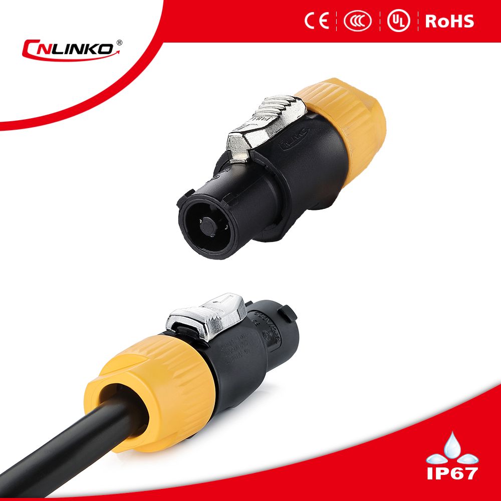 3 Pin Male Socket Power Converter Connector with UL Approved