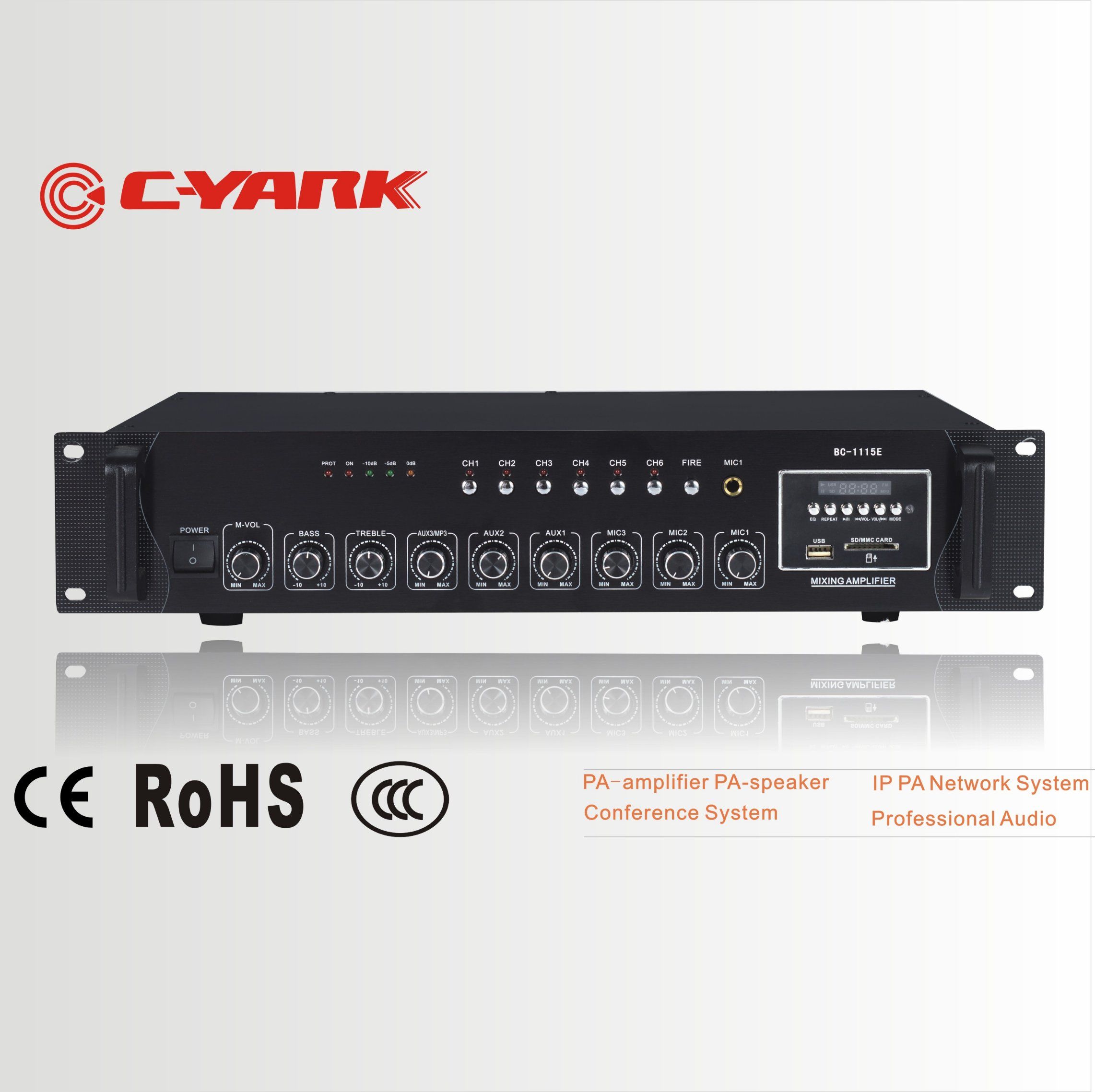 PA Amplifier with 6 Zones and Different Power Mixer Amplifier