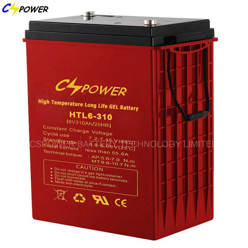 Rechargeable Gel Battery 6V 310ah Deep Cycle for Power Storage