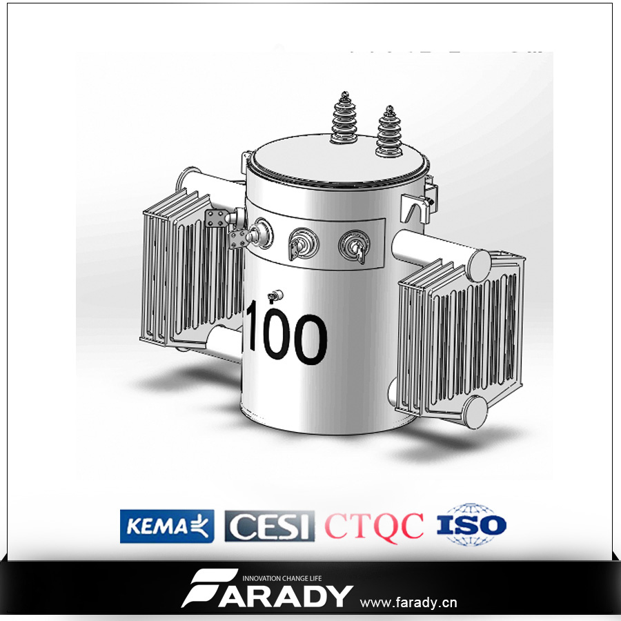 Single Phase Convential Transformer 13800V 100kVA Oil Type Distribution Transformer