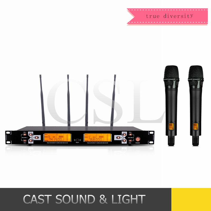 200m True Diversity Reception UHF Wireless Audio Karaoke Microphone