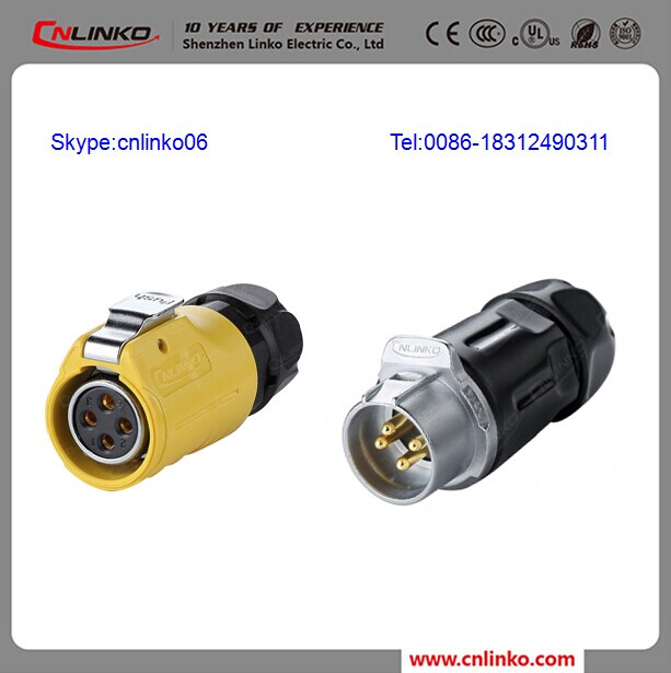 Outdoor Cable LED Waterproof 4 Pin Plug and Socket Connectors