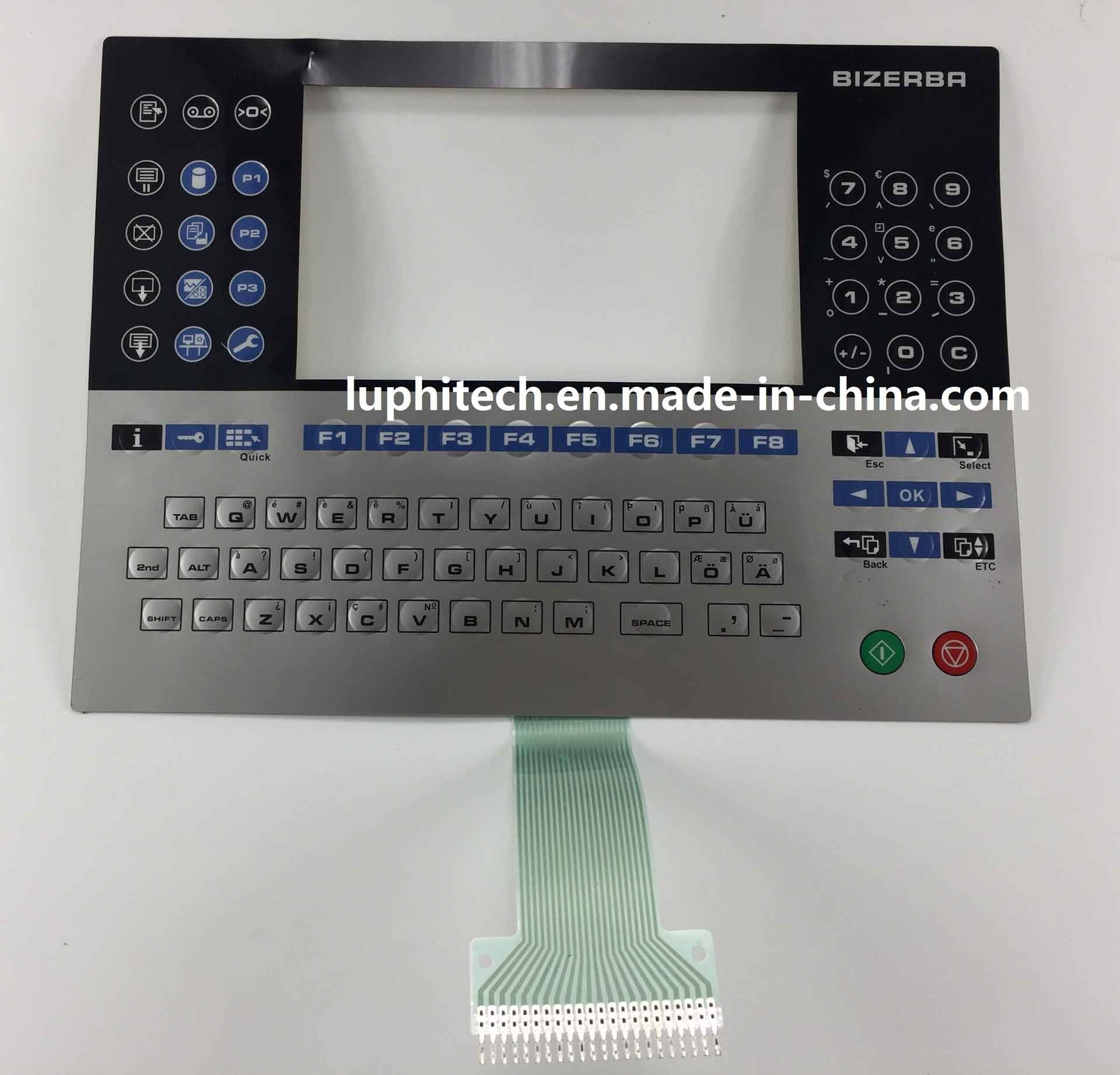 Big Size Matrix Alphanumetric Flexible Male Connector Membrane Switch