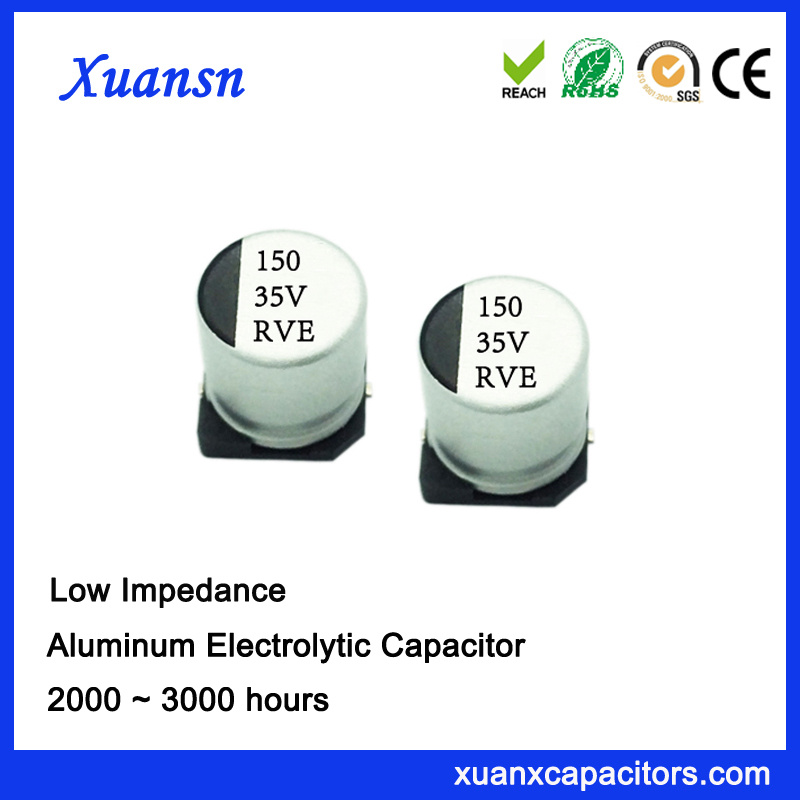 150UF 35V 2000hours Surface Mount Low Impedance Capacitor