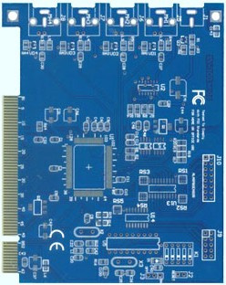 Multilayer Enig Plating Gold Fingers PCB with Blue Solder Mask