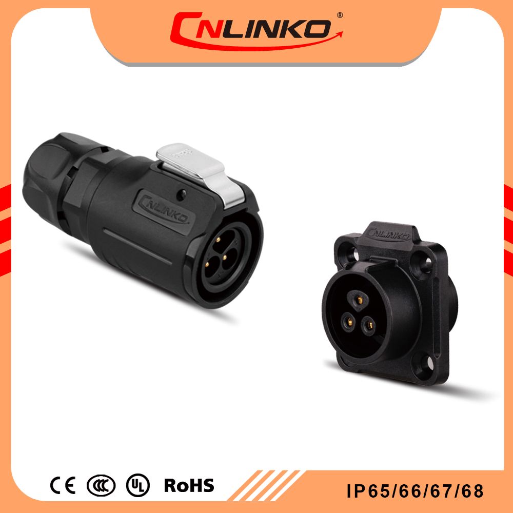 Lp Series M16 Installation Diameter 3pin Plugs and Sockets Connector IP67 3 Wires Waterproof Cable to Panel Mount Board