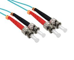 ST to ST Fiber Patch Cord Duplex, 50/125 OM3