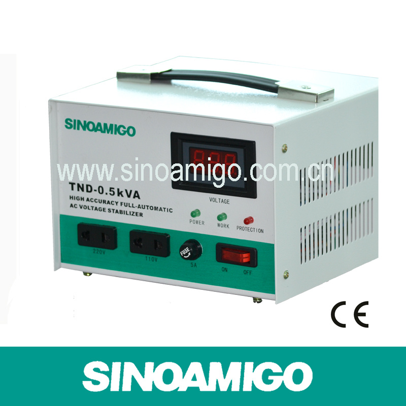 AC Voltage Stabilizer with CE (Model: TND-0.5kVA)