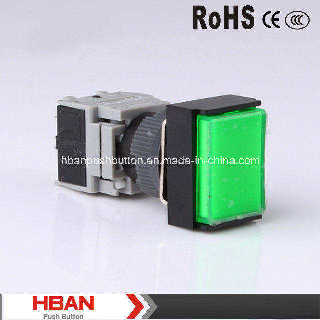 16mm IP40 Rectangle Illuminated Pushbutton Switch