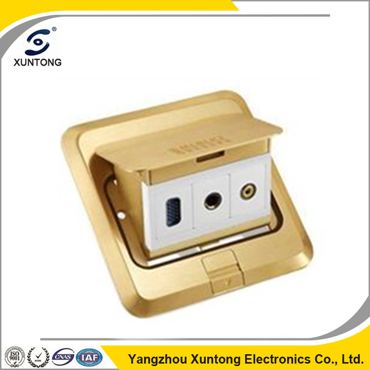 Universal Outlet Type Mltifunction Floor Socket Brass Socket Box