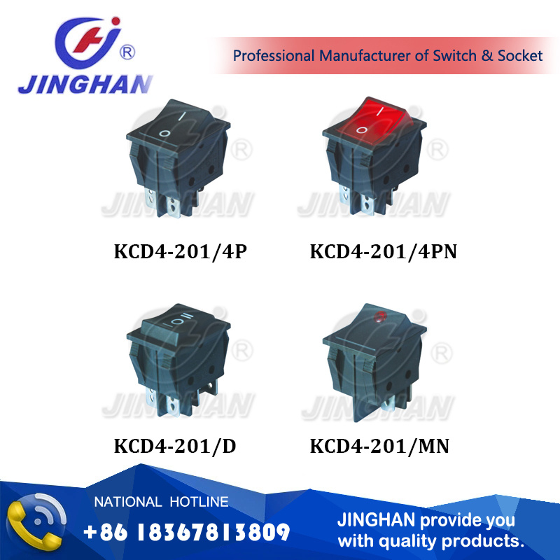 Kcd4-201 16A Illuminated Rocker Switch/ Boat Switch with Brass