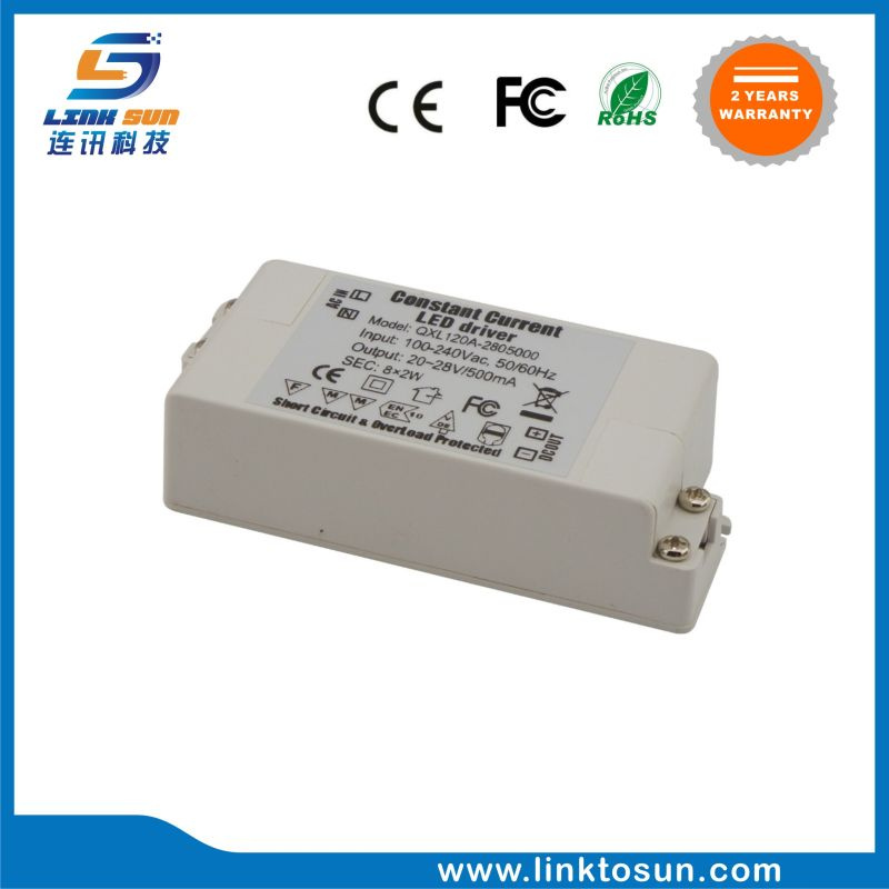 2 Year Warranty Constant Current 8*2W 28V 0.5A LED Driver