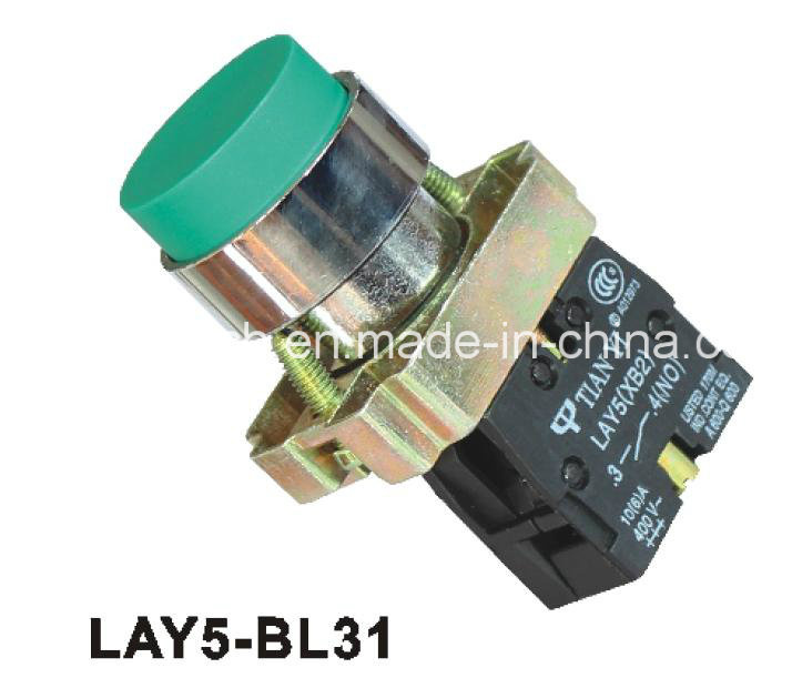 Lay5-Bl31 Convex Spring Return Pushbutton Switch