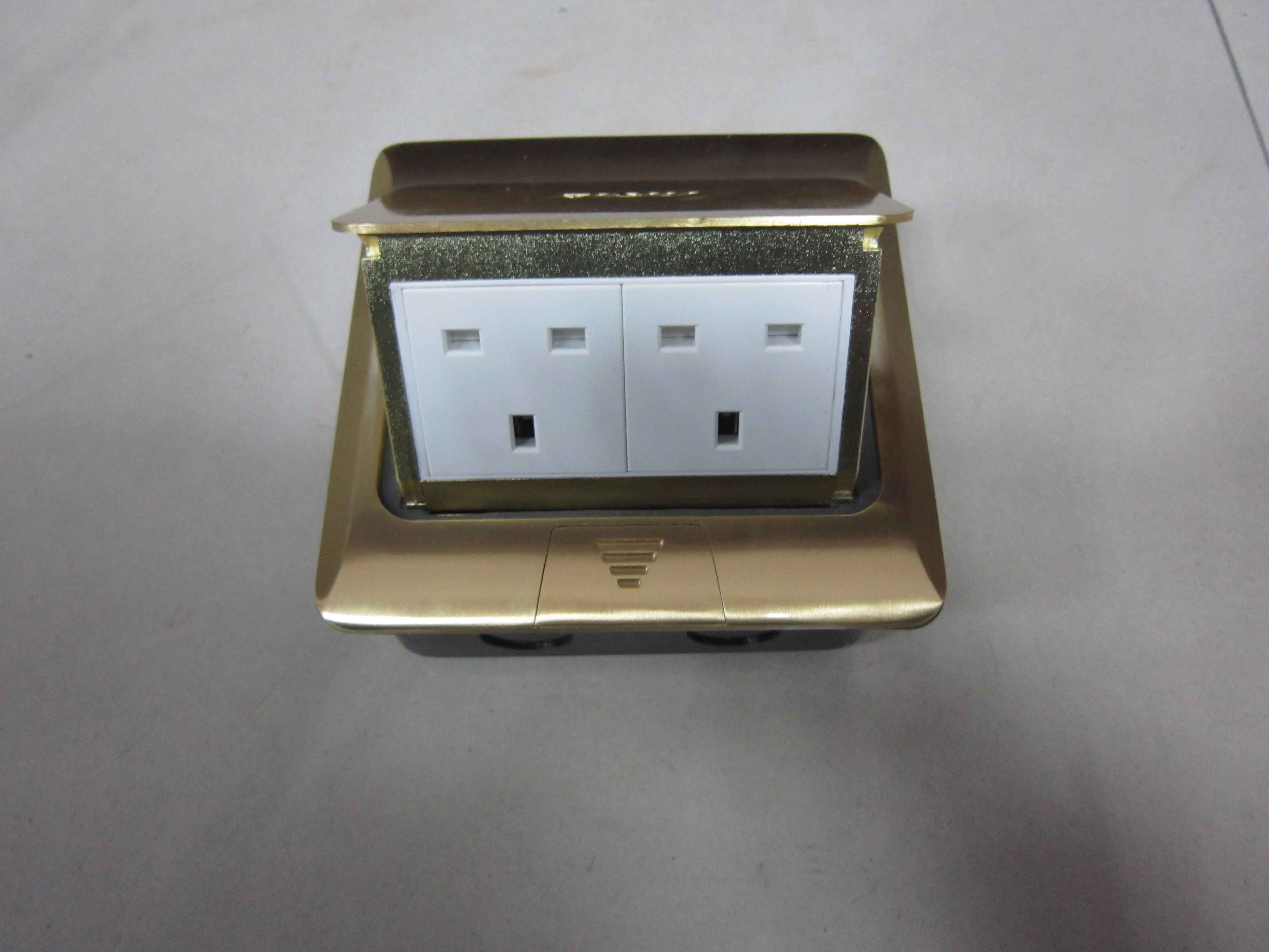 Brass Made Double 13A Socket Floor Socket