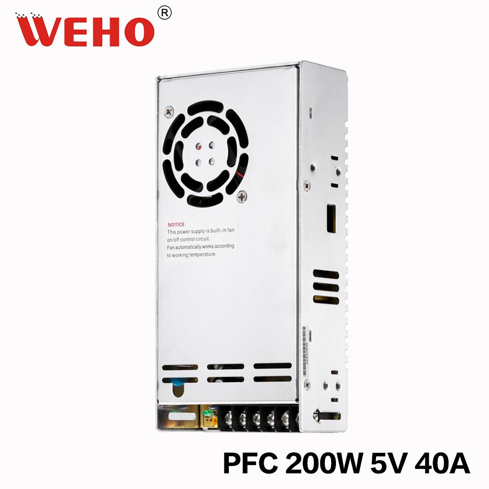 Ce RoHS Approved 200W 5V 40A Power Supply with Pfc