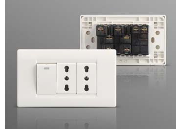 1gang Electrical Switch with 2 Gang 2 Pin Socket