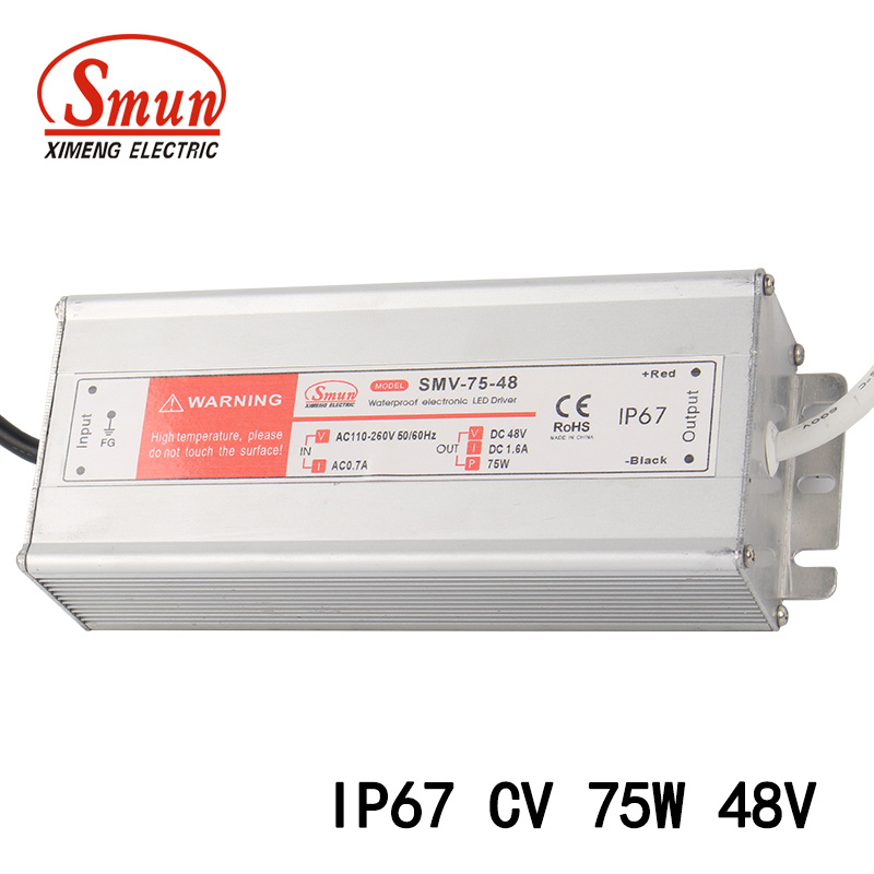 75W 48VDC 1.6A AC-DC Constant Voltage IP67 Waterproof LED Driver