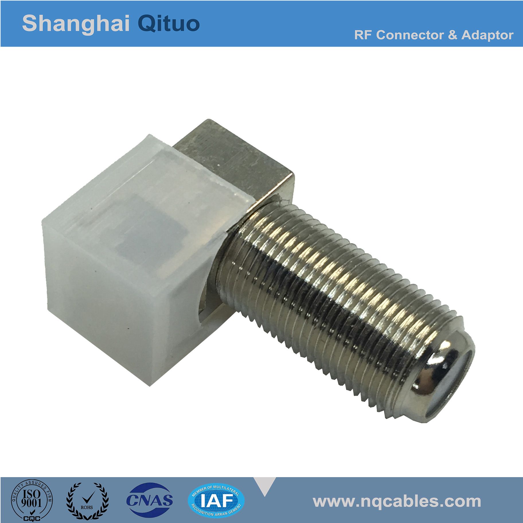 RF Connector F Right Angle Female Jack End-Tooth End-Launch (F-KYWE)