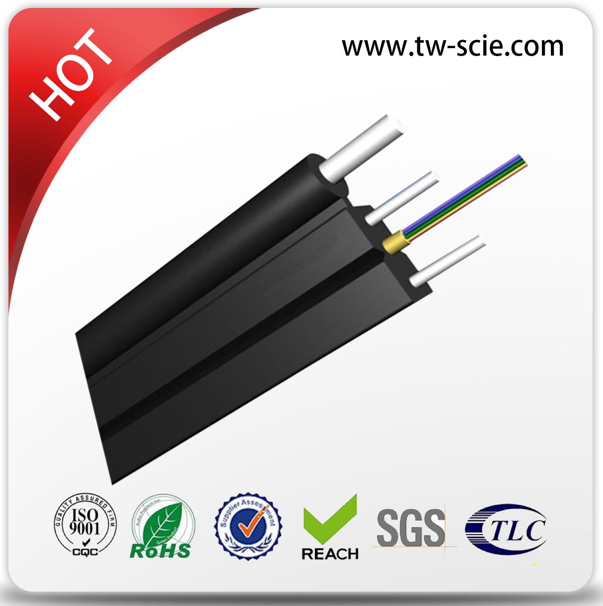 LSZH Sheath FTTH Outdoor Fiber Optic Cable G657A