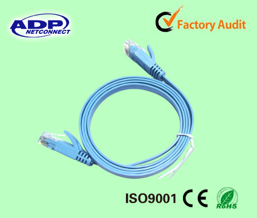 32AWG Gold Plated Connector Flat 8p8c RJ45 Patch Cord Cable