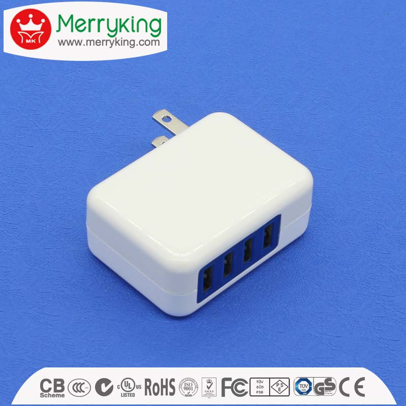 5V 4.8A USB Charger Smart 4 Ports Charing Station USB Adapter