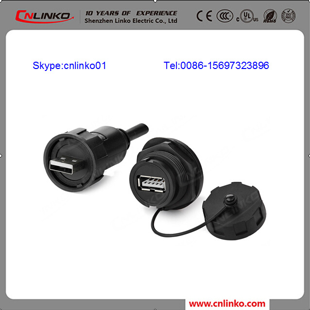 USB2.0 Cable Connector with Protection Level IP67 for Computer