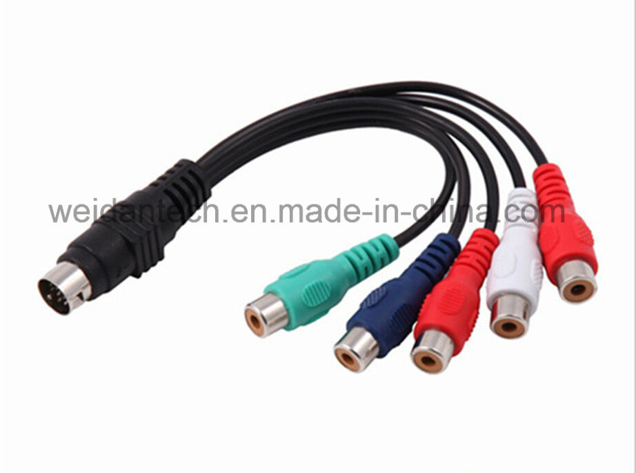 DIN10pin to 5RCA Adapter Cable