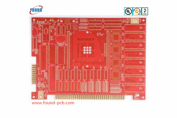 2L PCB with Gold Finger Red Soldermask